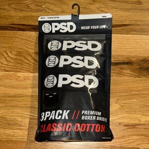PSD Premium Cotton Boxer Briefs 3-Pack - Black and White Mens sz S